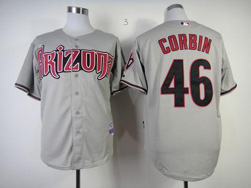 Diamondbacks #46 Patrick Corbin Grey Cool Base Stitched MLB Jersey - Click Image to Close